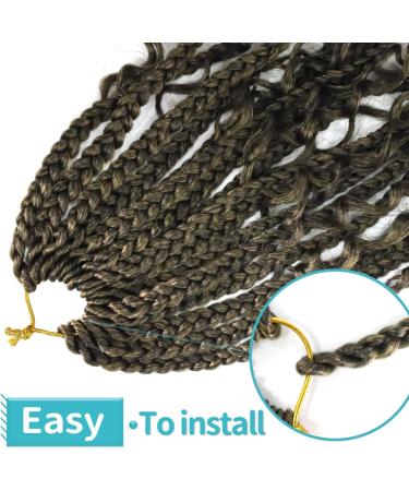 Ainimiu 18 Inch Goddess Box Braids Crochet Hair Bohomian Crochet Box Braids Curly Ends 8 Pack Crochet Braids Synthetic Braiding Hair Extension Black 18 Inch(Pack of 8) T27# - Buy Online on GoSupps.com