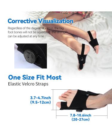 Bunion Corrector for Women & Men - Adjustable Orthopedic Bunion Splint with Big Toe Separators for Foot Pain Relief (1PC) - Black - Buy Online on GoSupps.com
