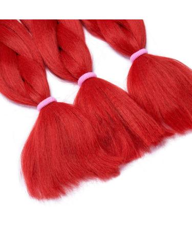Colorful Red Kanekalon Braids Extensions - 60cm Synthetic Crochet Hair | Premium Quality Hair Extensions for International Shipping - Buy Online on GoSupps.com