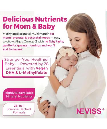 Prenatal Vitamins for Women Multivitamin Gummies w/ Methylfolate 1mg Choline Omega-3(DHA+EPA) Iron Postnatal Vitamins for Women Breastfeeding | Before During & After Pregnancy Sugar Free Vegan 60Cts 60 Count (Pack of 1) - Buy Online on GoSupps.com