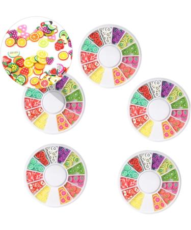 Housoutil 5pcs Fruit Clay Nail Art Fruit Slices Diy Nail Art Stickers Hair Parting Tool for Finger Polymer Slices Fruit Nail Decoration Fruit Slice Nail Sticker Boxed Disc - Buy Online on GoSupps.com