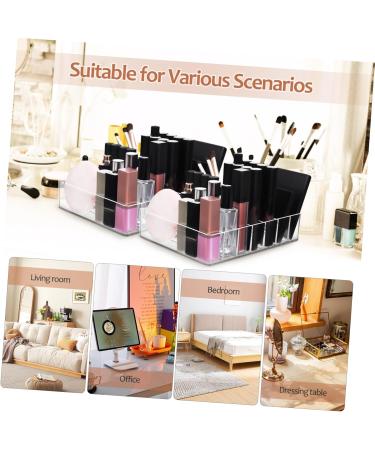 2pcs Clear Organizer Desktop Divided Palette Makeup Holder Storage Pallet Vanity Acrylic Case - Buy Online on GoSupps.com
