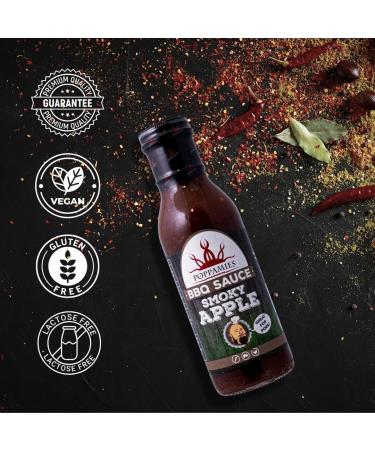 Poppamies Smoky Apple BBQ Sauce - Smoked Chili & Fresh Apples - Mild Spiciness - 410g - Buy Online on GoSupps.com