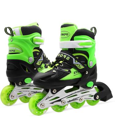Petuol Kids Adjustable Inline Skates | 8 Light Up Wheels | Safe & Durable Roller Skates for Boys and Girls | Beginner Fun Skates | Size Medium (Big Kid 1-4 US) - Buy Online on GoSupps.com
