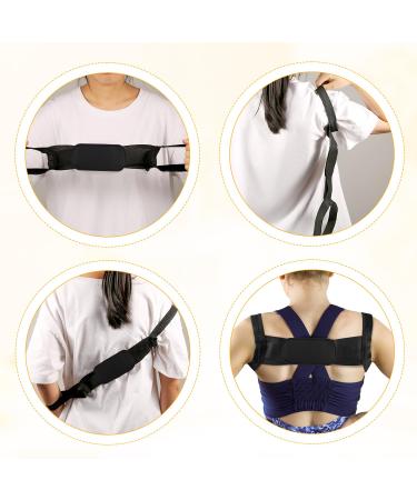 TOYMIS Posture Corrector Back Brace - Adjustable Upper Back Support for Men & Women | Breathable Design Relieves Fatigue (Black White) - International Shipping - Buy Online on GoSupps.com