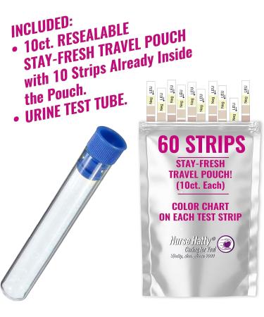 Nurse Hatty 5in1 UTI Test Strips Kit - 60ct Urinary Tract Infection Test - Easy Read Color Chart - Urinalysis for Leukocytes Nitrite pH Protein Blood - Buy Online on GoSupps.com