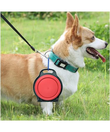 Collapsible Dog Bowls - 2 in 1 Portable Silicone Pet Bowl Expandable for Cat Dog Water Bowl Dish Feeding Portable Dog Bowl with Carabiners for Walking Parking (Pink) - Buy Online on GoSupps.com