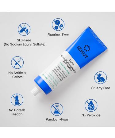 IZKUT 10% Nano Hydroxyapatite Toothpaste: Fluoride Free Natural Whitening Toothpaste for Sensitive Teeth, Enamel Support, Plaque Remover, SLS Free, Fresh Mint Flavor, Adults & Kids, 4 oz (Pack of 2) - Buy Online on GoSupps.com
