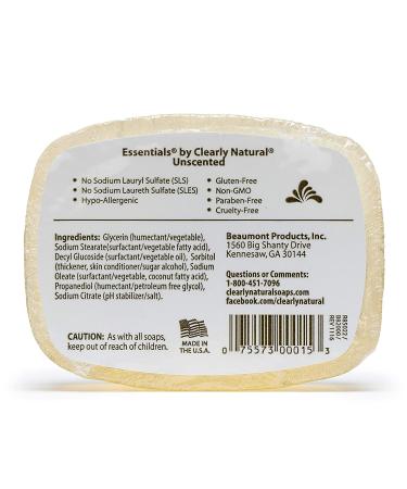 Clearly Natural Glycerin Bar Soap Unscented 4 oz (Pack of 6) - Natural & Gentle Cleansing - Buy Online on GoSupps.com