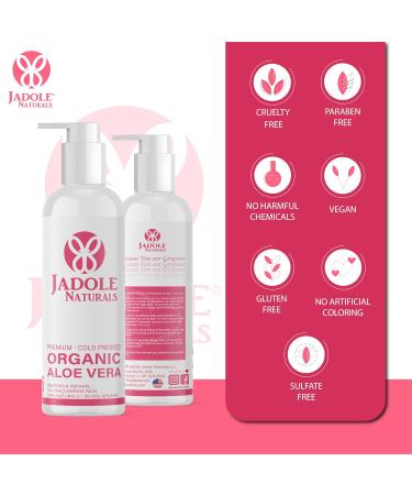 Buy Organic Aloe Vera Gel 8.4 oz - Perfect for Hair Face Dry Skin & Sunburn - International Shipping Available - Buy Online on GoSupps.com