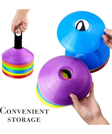 Faxco 60 Pcs Soccer Cones Set with Holder & Net Bag Field Marker for Football Training & Outdoor Games (6 Colors) - Buy Online on GoSupps.com
