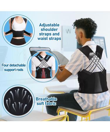 Yizemay Posture Corrector | Adjustable Back Support for Men & Women | Breathable Shoulder Strap | XL Size - Buy Online on GoSupps.com