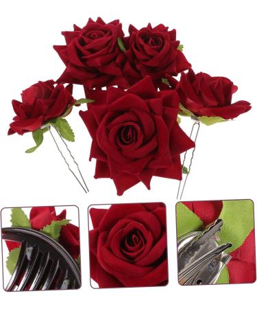 MERRYHAPY 1set Rose Hair Clip Wedding Headdress Hair Ornaments Bobby Pin Lifelike Rose Hairpin Hair Accessory Bride Hair Jewelry Bride Hairpin Hair Decorations Rose Headdress Wedding Hairpin - Buy Online on GoSupps.com