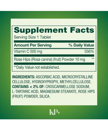 KP+ Vitamin C 500 mg with Rose HIPS | Immune & Antioxidant Support | 250 Tablets | Supports Collagen Skin & Bone Health | Dietary Supplement | Non-GMO | Gluten Free | Pack of 1 - Buy Online on GoSupps.com