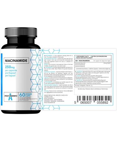 Vitamin B3 (Niacinamide) 250mg - 60 Capsules - 2 Month Supply | Apollos Hegemony - Shop Now for International Shipping - Buy Online on GoSupps.com