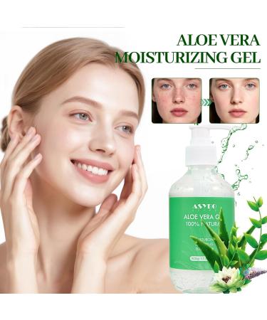 ASYBO Aloe Vera Gel 500 ml 100% Natural Pure Aloe Vera for Face Body Hair Soothing and Nourishing Moisturising Aloe Cream for Dry Skin Sunburn Acne After Sun Lotion - Buy Online on GoSupps.com
