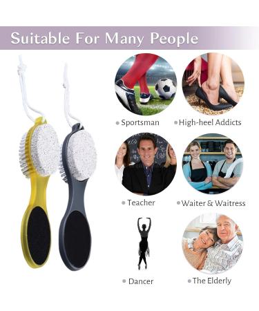 2Pcs Cleaning Pumice Stone 4 in 1 Foot Scrubber with Pumice Stone Sandpaper File Stainless Steel Remove Dead Skin Easily Removing Dead Skin Heels for Both Dry and Wet Feet Foot Care - Buy Online on GoSupps.com