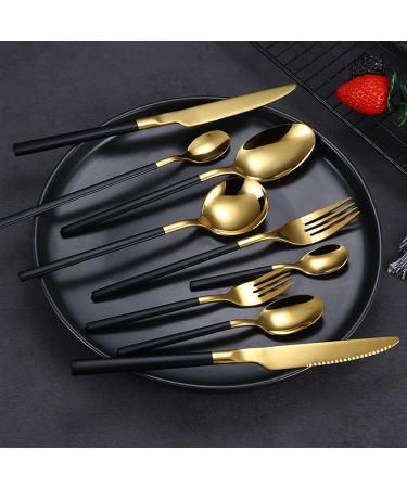 NEAFP Flatware Sets 9PCs Cutlery Set Gold/Silver Cutlery Glossy Stainless Steel Tableware Sets Kitchen Fork Spoon Knive Steel Cutlery Silverware Set (Color : Pink Gold) - Buy Online on GoSupps.com