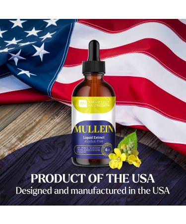 Organic Mullein Leaf Extract - Lung Cleanse & Respiratory Support - 4 oz Bottle - Buy Online on GoSupps.com