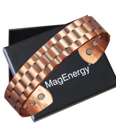 Mens Copper Bracelet 99.9% Pure Copper Magnetic Bracelet with 6 Powerful Magnets for Effective Joint Pain Relief, Arthritis, RSI, Carpal Tunnel