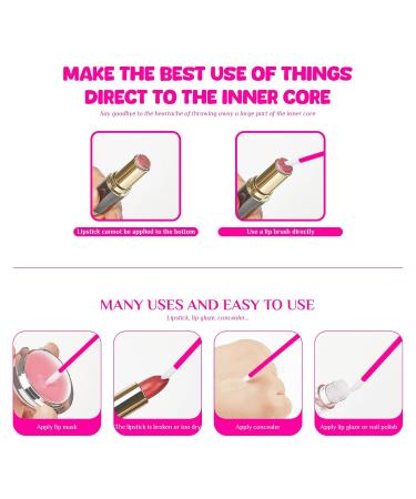 Paitok Disposable Lip Brush - 200 Pieces Lip Applicator for Lipstick Lip Gloss & Concealer - Pink Red Makeup Tools - Buy Online on GoSupps.com