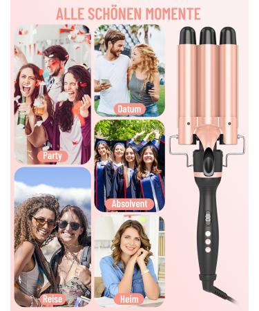Buy Obvhnua 5-in-1 Curling Iron - 3 Barrel Wave Iron Adjustable Temp 80-230 C Fast Heating Automatic Shutdown - Includes Glove Comb & Clips | International Shipping - Buy Online on GoSupps.com