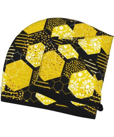Buy Geometric Bee Hair Towel Wrap - Fast Drying Hair Turban & Button Towel for Effortless Hair Care - Buy Online on GoSupps.com
