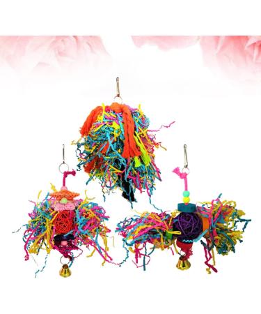 Balacoo 3 Pcs Parakeet Toys Parrot Hammock Bell Toys Bird Parrot Silk Balls The Swing Striped Bass The Bell Medium Picture 1 - Buy Online on GoSupps.com