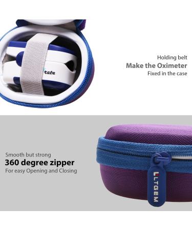 LTGEM Hard Case for LPOW Bluetooth Fingertip Pulse Oximeter - Travel Protective Storage Bag (Purple & Gray) | International Shipping Available - Buy Online on GoSupps.com