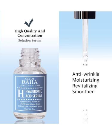 Pure 100 Hyaluronic Acid Serum for Face by CosDeBAHA Anti Aging Moisturizer Natural Collagen Plumping Booster Anti Wrinkle Formula! Drop of Youth Increase Skin Hydration Korean Skin Care 30ml - Buy Online on GoSupps.com