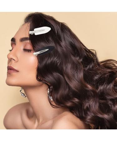 20 Pcs No Crease Hair Clips for Girls & Women - Pink/Black/White - 6cm - Buy Online on GoSupps.com