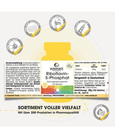 Riboflavin-5-Phosphate - Vitamin B2 - Vegan - Active Riboflavin - 100 Tablets | Warnke Vitalstoffe - German Pharmacy Quality - Shop Now! - Buy Online on GoSupps.com