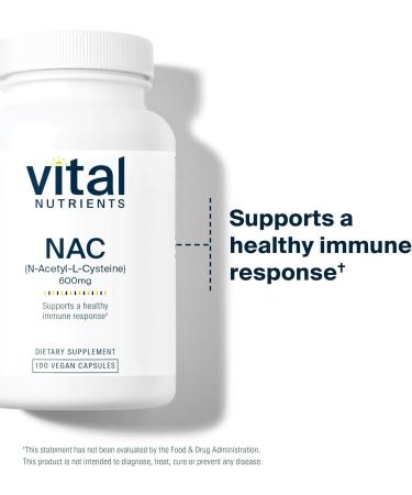 NAC (N-Acetyl-l-Cysteine) 600mg - Vegan Formula for Sinus & Respiratory Health - 100 Vegetarian Capsules - Buy Online on GoSupps.com
