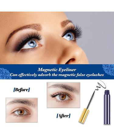7 Pairs Magnetic Eyelashes with Eyeliner Kit - Natural Look, Reusable & Waterproof - Includes Lash Tweezers - Bluwtpoclan LV5 - Buy Online on GoSupps.com
