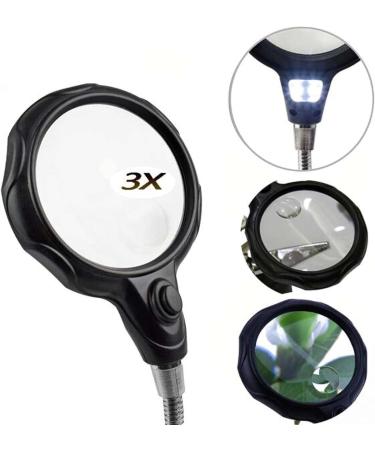 Magnifying Glass LED 3X Magnifying Lamp Metal Clamp Reading Jewellery Loupe Watch and Electronic Repair Magnifier Safehappy - Buy Online on GoSupps.com
