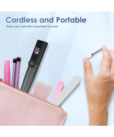 ANBEISTEE Cordless Electric Nail Drill 35000RPM Portable Rechargeable Nail File Set for Acrylic Gel Dip Powder Nails Manicure Pedicure Polishing Shape Tools - Buy Online on GoSupps.com