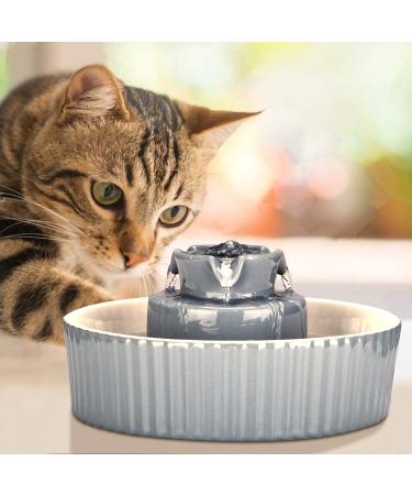 Porcelain Cat Water Fountain for Dogs & Cats | 3 Filters, 2 Pumps - Grey - Buy Online on GoSupps.com