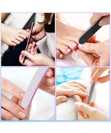 100/180 Nail Files - 20 Washable & Reusable Files for Gel & Natural Nails - Ideal for Men & Women (White/Black) - Buy Online on GoSupps.com