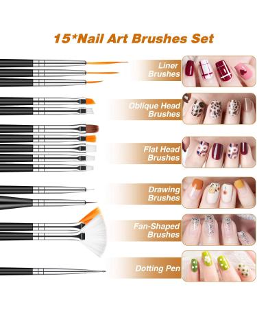 Melliex 45-Piece Nail Art Decoration Set | Glitter Foil & Brushes for Stunning Manicures - International Shipping Available - Buy Online on GoSupps.com