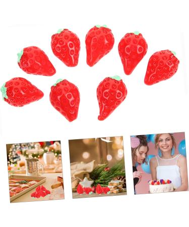MAGICLULU 30pcs mini toy doll house accessory fake fruit resin strawberry cake decoration fake strawberries mini hair accessories artificial toy room key chain doll house mini photo frames Red 1.6x1cm - Buy Online on GoSupps.com
