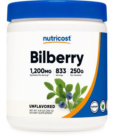 Nutricost Bilberry Powder 250 Grams - Gluten Free and Non-GMO