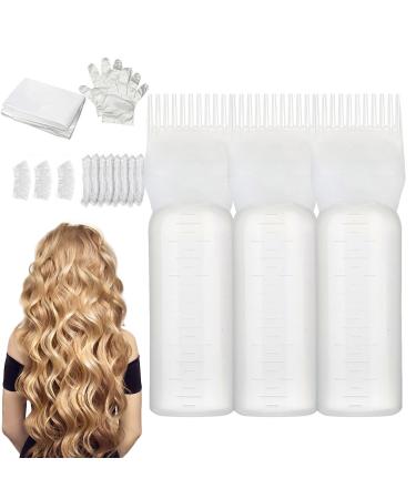 Scalp Oil Applicator | 160ml Hair Oiling Applicator Bottle | Lightweight Oil Bottle Oil Applicator for Hair Dye Scalp Massage Comb for Hair Dyeing White