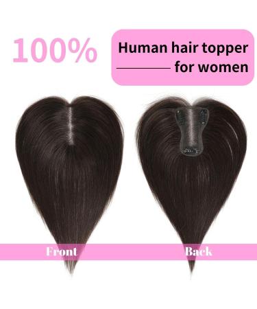 GULALUUK Hair Topper for Thinning Hair Women - Clip in Hair Piece 120 Density 3x4 Inch Swiss Base - Dark Brown 10inch - Buy Online on GoSupps.com
