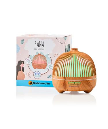 Sana- top aroma diffuser with 8 light and 3 timer functions |Aroma therapy |Whispering |2 fog modes |Long wellness feeling with a capacity of 550ml (light wood look)