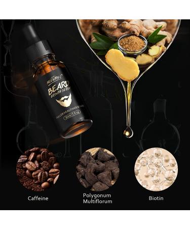 Beard Growth Oil with Biotin & Caffeine - Stimulate & Promote Thicker Facial Hair for Men - Buy Online on GoSupps.com