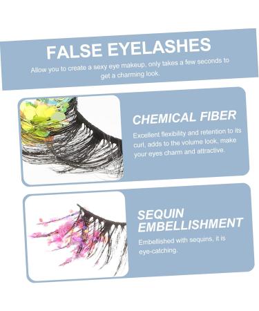 minkissy 3 Pairs Colored False Eyelashes False Lashes Glitter Eyelashes Halloween Makeup Eyelashes Makeup Eye Lashes Halloween Costume Cosplay Lashes End of Eye Sequins 3d Chemical Fiber - Buy Online on GoSupps.com