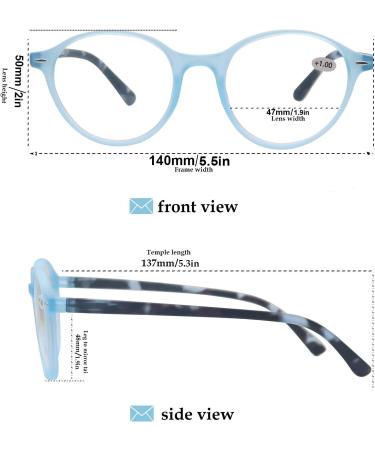 Buy Colorful Round Reading Glasses for Women +2.50 - Lightweight & Stylish 4 Pack with Comfortable Fit | Spring Hinge Cheaters - Buy Online on GoSupps.com