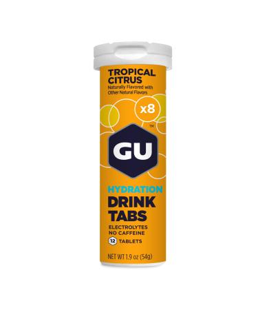 GU Energy Hydration Electrolyte Drink Tablets Enhanced Endurance Sports Drink for Running Cycling Triathlon 96 Servings Tropical Citrus
