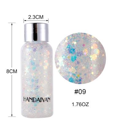 Buy Body Glitter Gel - White & Blue Festival Makeup | Chunky Sequins for Hair & Face - Sparkling Gel for Mermaid Looks - Buy Online on GoSupps.com