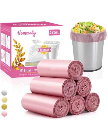 4 Gallon/180pcs Small Pink Trash Bags Strong Pink Garbage Bags Bathroom Trash Can Bin Liners Plastic Bags for Home Bedroom Office Waste Basket Liner Fit 12-15 Liter 3 3.5 4 4.5 Gal(Pink 180) 1 Count (Pack of 180) 4Gal Pink